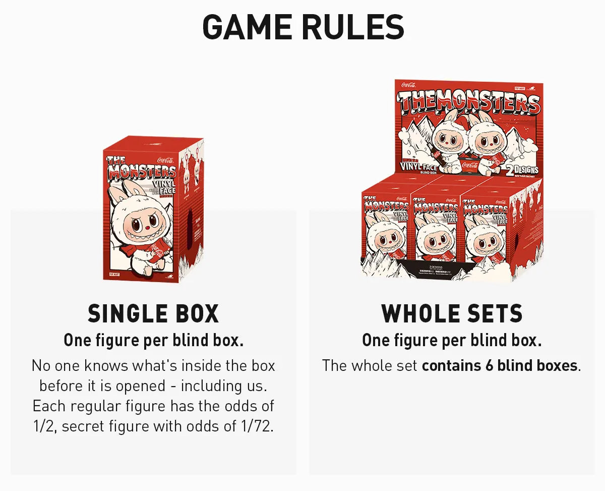 Pop Mart Labubu "The Monsters - Coca Cola Series" Vinyl Face Single Blind Box - Game Rules